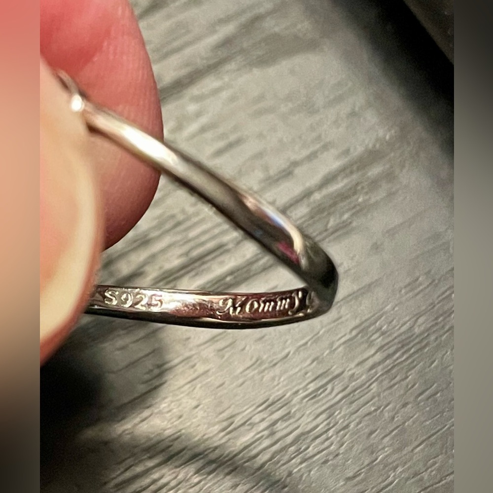 👣🪽Mommy of an Angel / Footprints wings😇 Stamped S925 Silver Adjustable Ring NWT - Picture 9 of 11